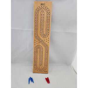 Hoyle #5021 Cribbage Board & Pegs – Vintage Wood Continuous Track